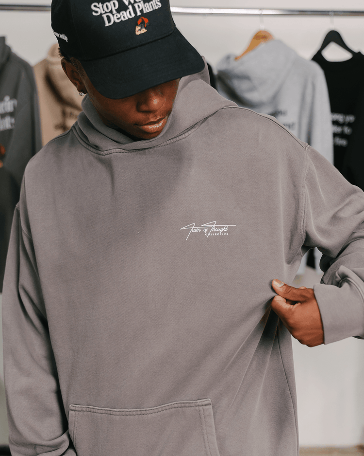 Don't Skip Relaxed Grey Hoodie - trainofthoughtcollective