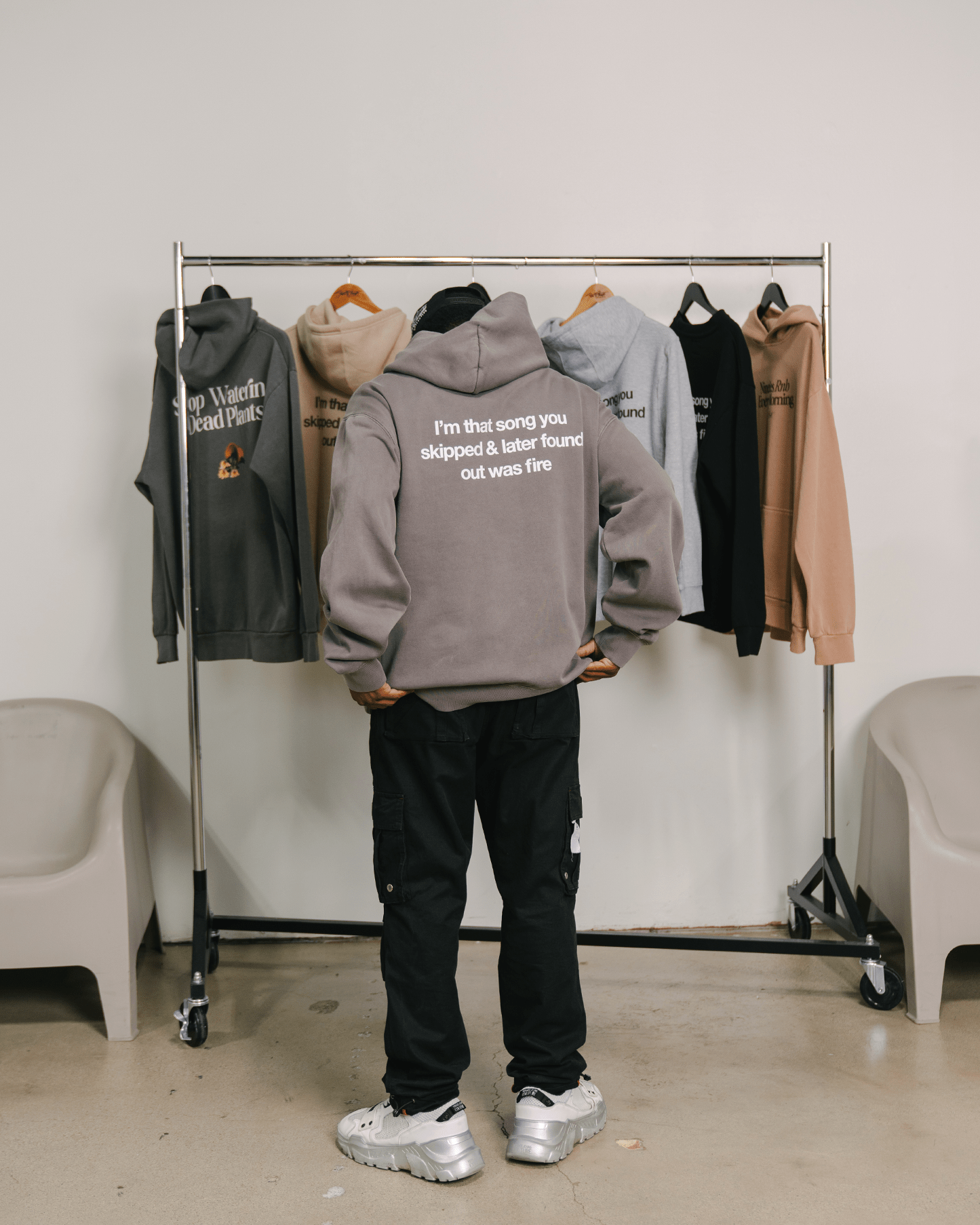 Don't Skip Relaxed Grey Hoodie - trainofthoughtcollective