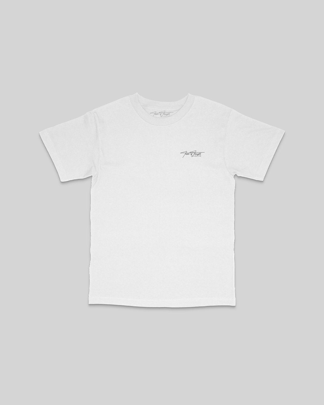 Don't Skip White Tee - trainofthoughtcollective