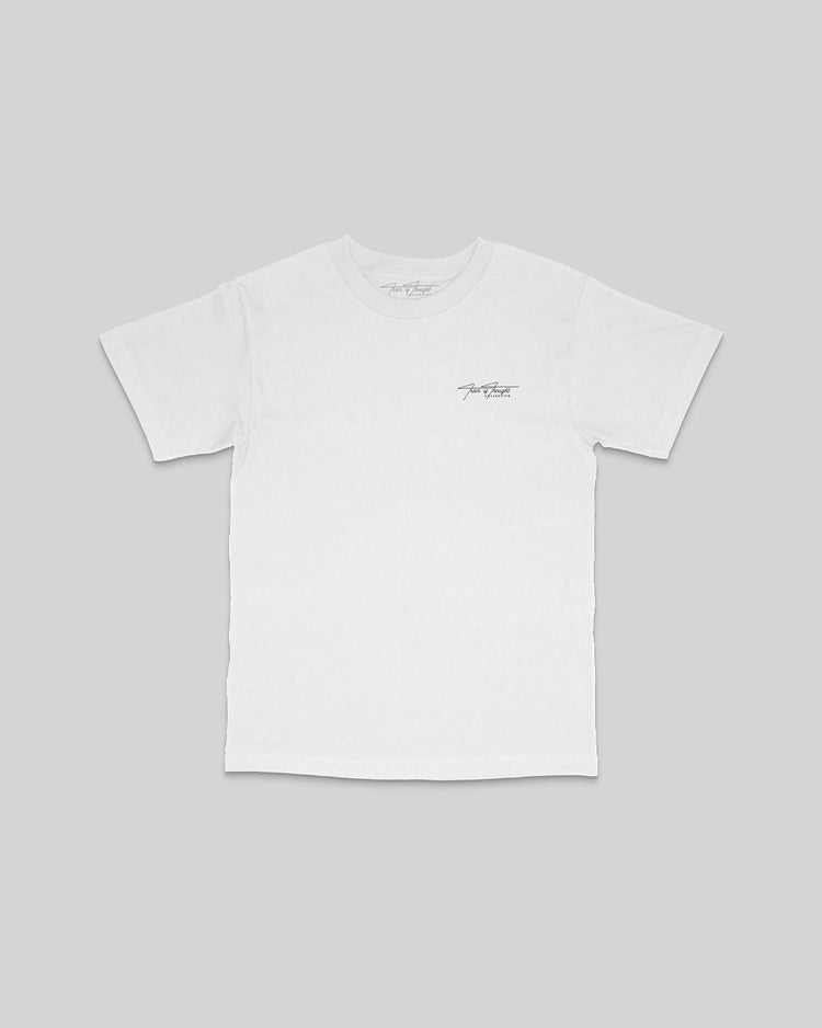 Don't Skip White Tee - trainofthoughtcollective