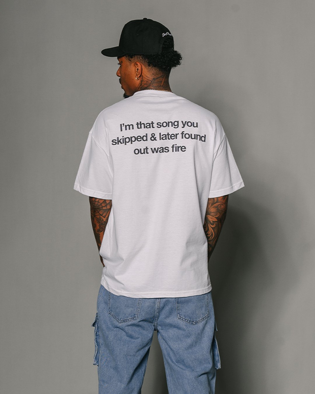 Don't Skip White Tee - trainofthoughtcollective