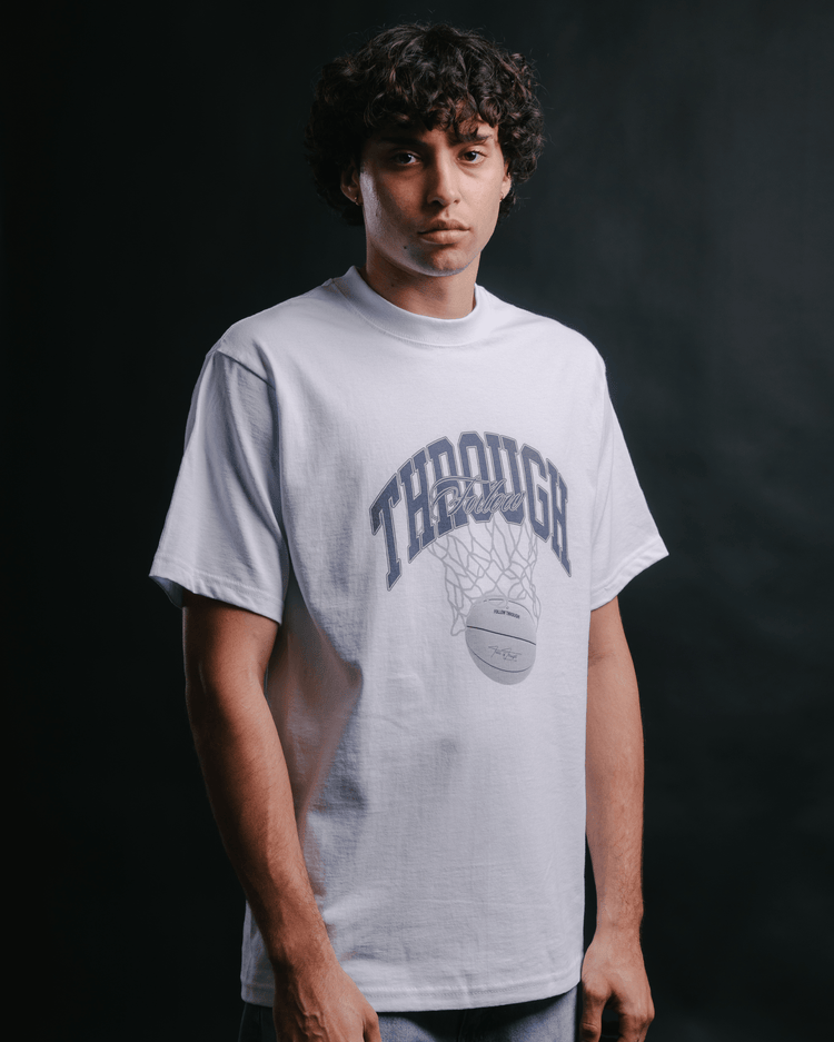 Follow Through White Tee - trainofthoughtcollective