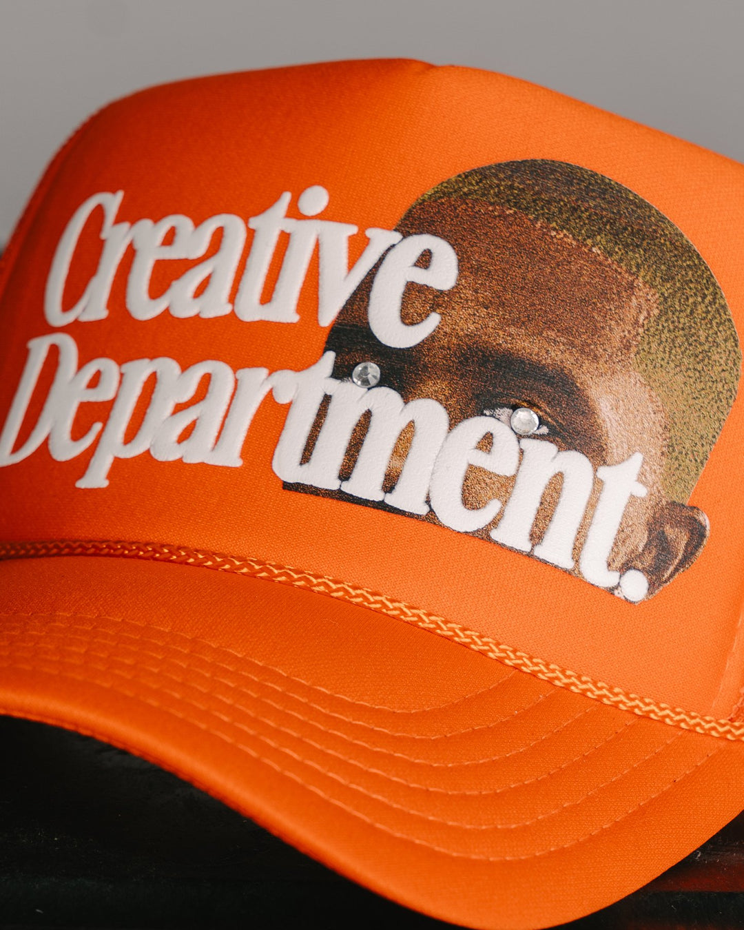 Frank Ocean Gem Dept. Orange Trucker Hat - trainofthoughtcollective