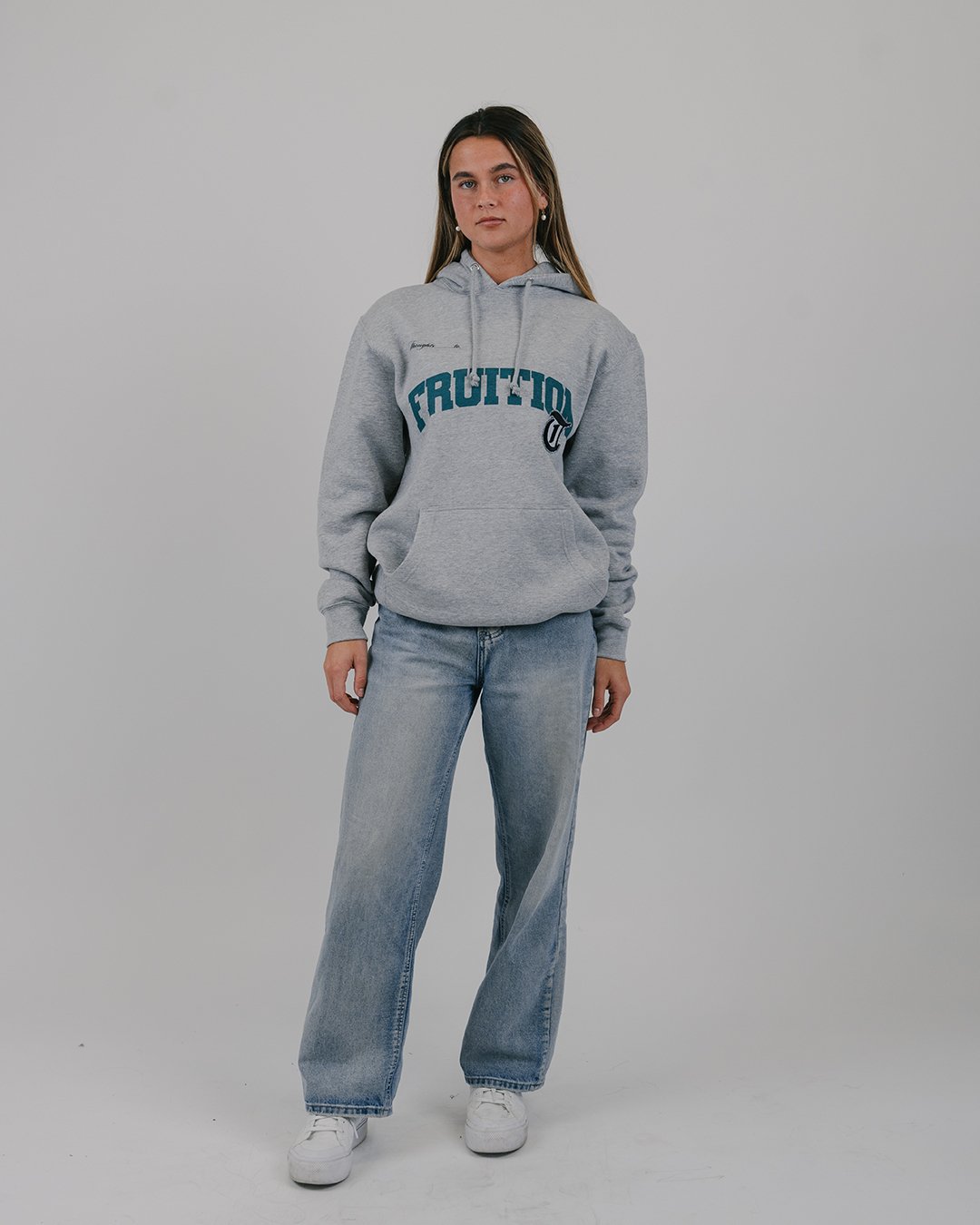 Fruition Applique Grey Hoodie - trainofthoughtcollective
