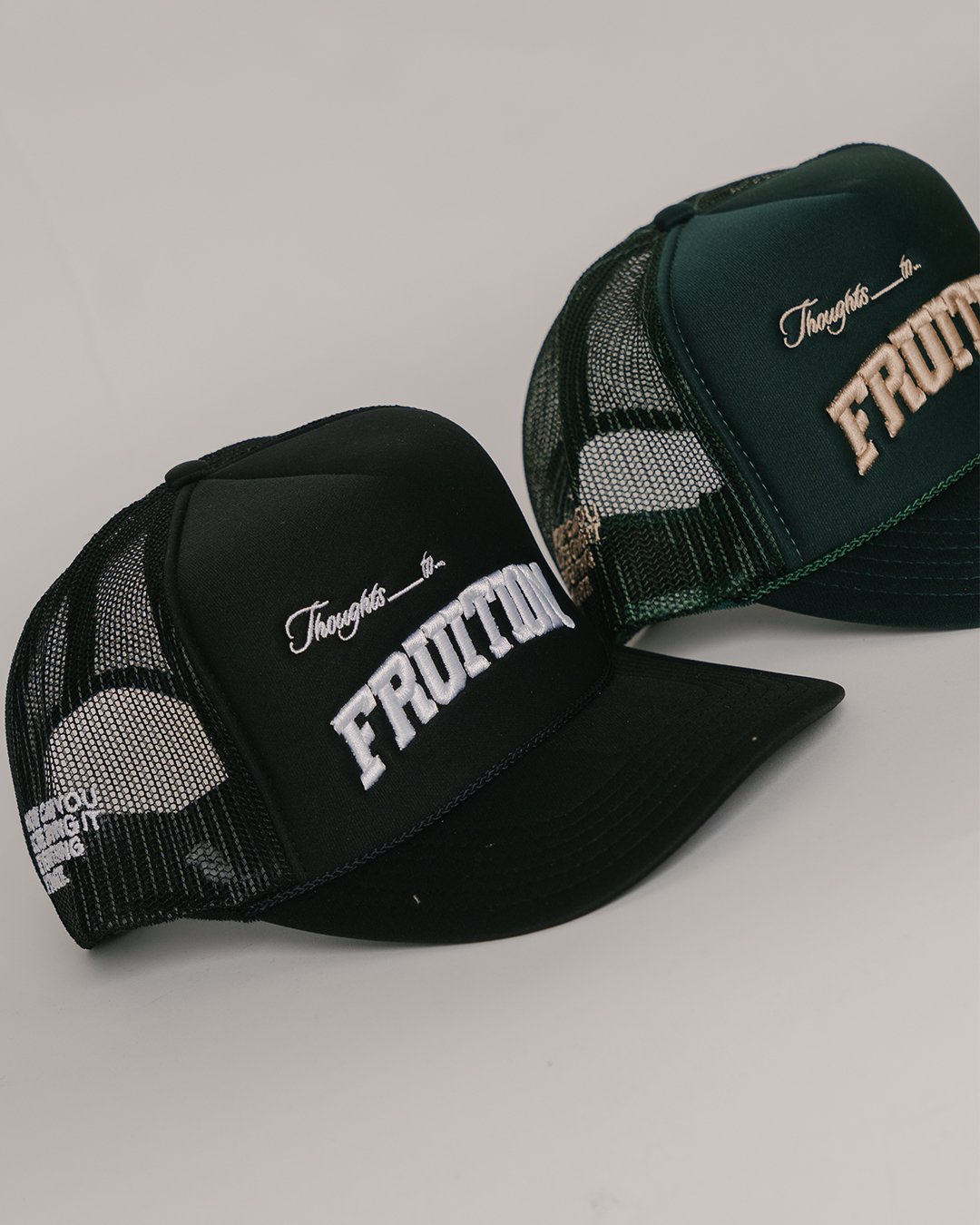 Fruition Black 5 Panel Trucker Hat - trainofthoughtcollective