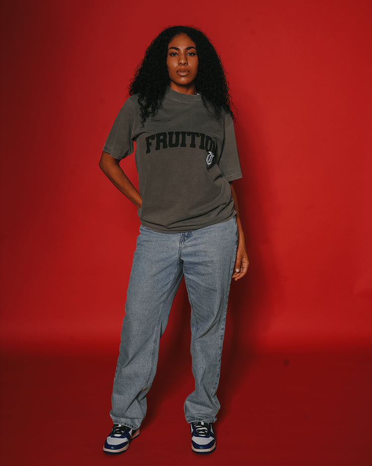 Fruition V2 Applique Oversized Cement Tee - trainofthoughtcollective