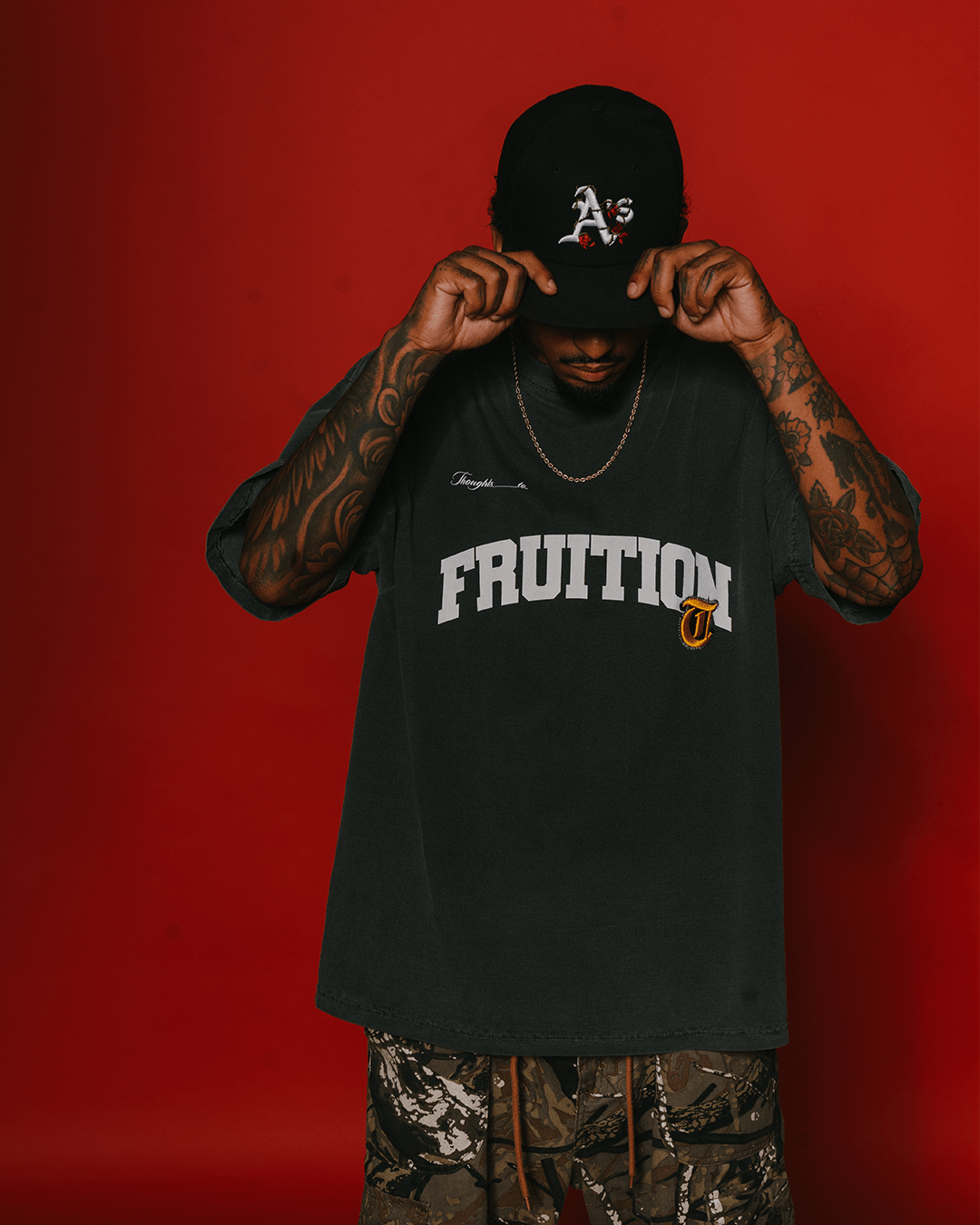 Fruition V2 Applique Oversized Shadow Tee - trainofthoughtcollective