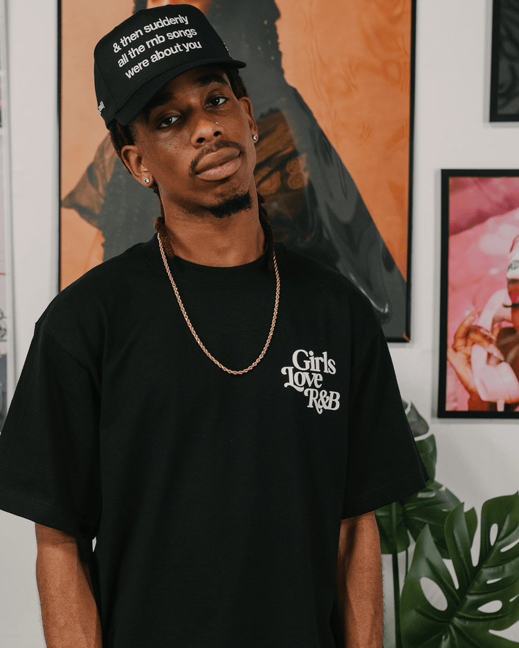 Girls Love R&B V1 | Heavyweight Black Graphic Tee - trainofthoughtcollective