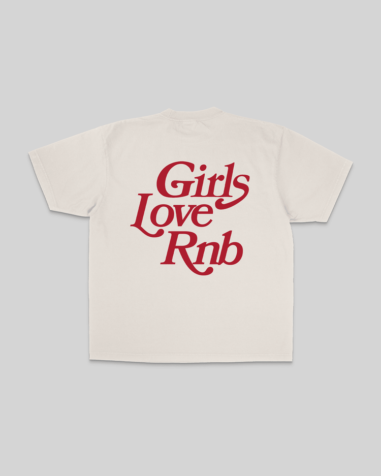 Girls Love Rnb Oversized Cream Tee - trainofthoughtcollective