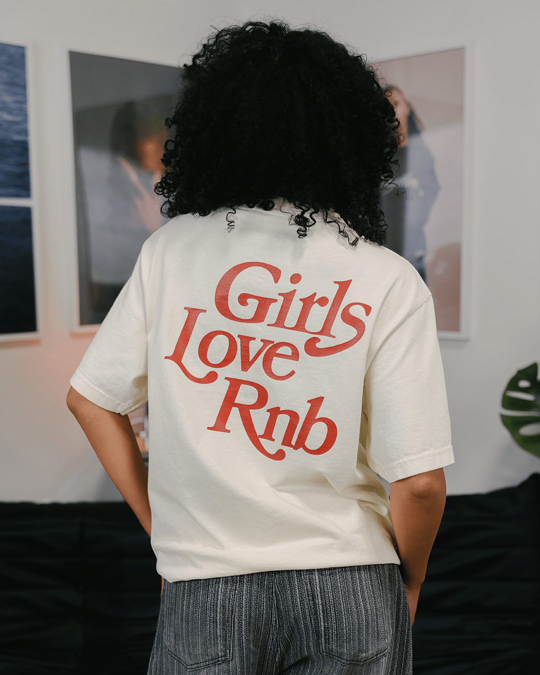 Girls Love Rnb Oversized Cream Tee - trainofthoughtcollective