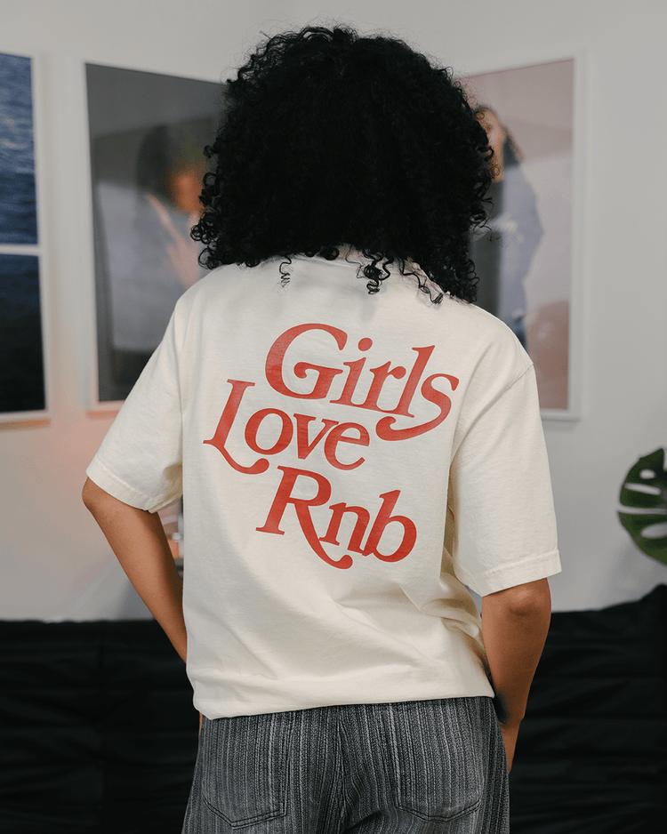 Girls Love Rnb Oversized Cream Tee - trainofthoughtcollective