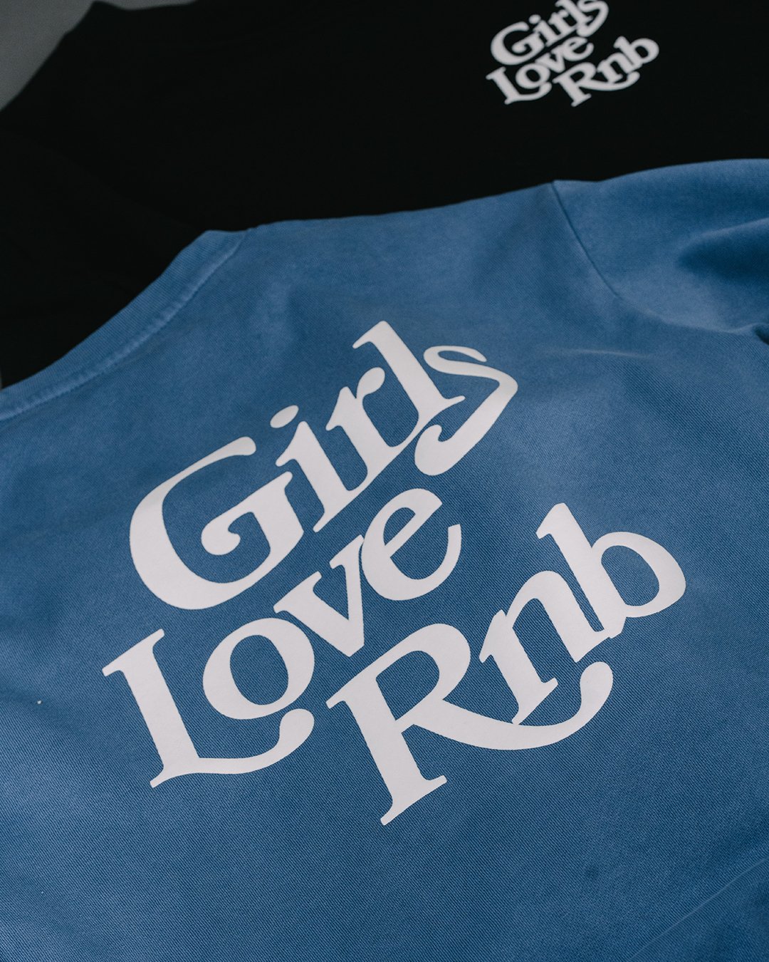 Girls Love Rnb Pebble Blue Crewneck Sweatshirt - trainofthoughtcollective