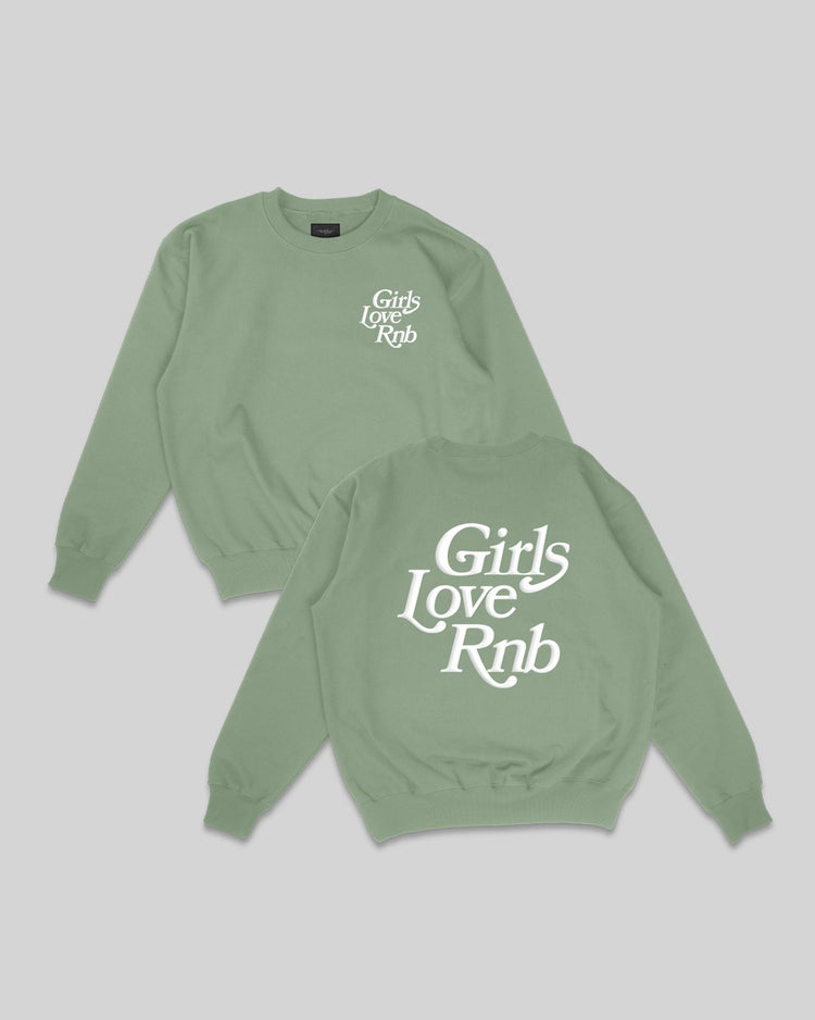 Girls Love Rnb Pistachio Crewneck Sweatshirt - trainofthoughtcollective