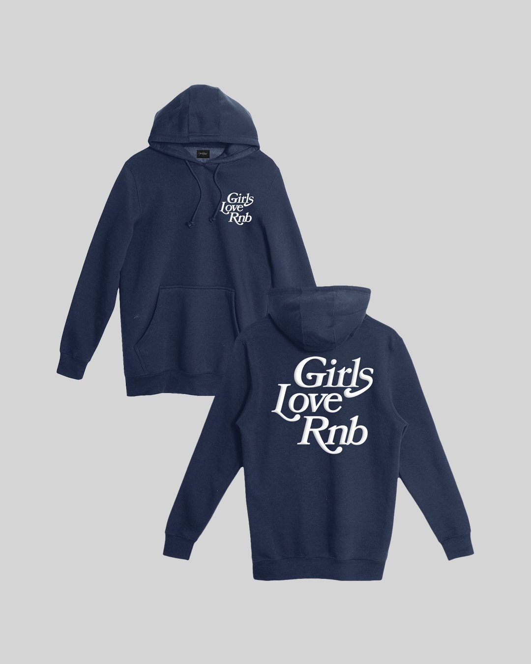 Girls Love Rnb | Puff Print Pullover Hoodie - trainofthoughtcollective