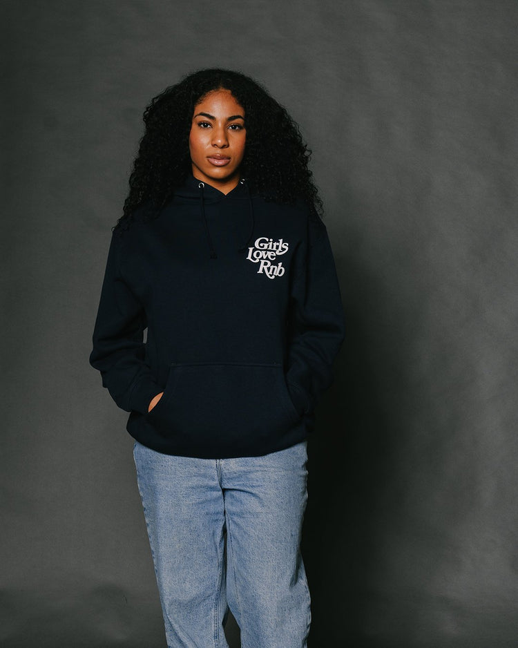 Girls Love Rnb | Puff Print Pullover Hoodie - trainofthoughtcollective