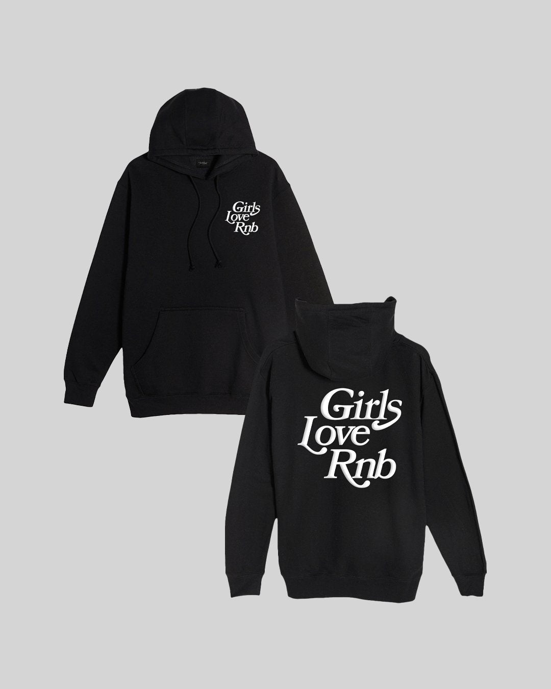 Girls Love Rnb | Puff Print Pullover Hoodie - trainofthoughtcollective