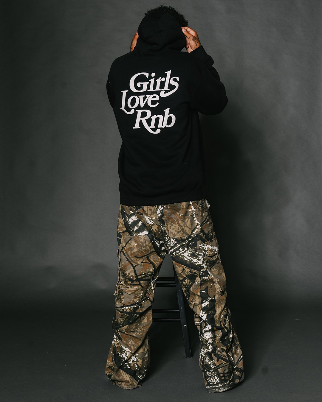 Girls Love Rnb | Puff Print Pullover Hoodie - trainofthoughtcollective
