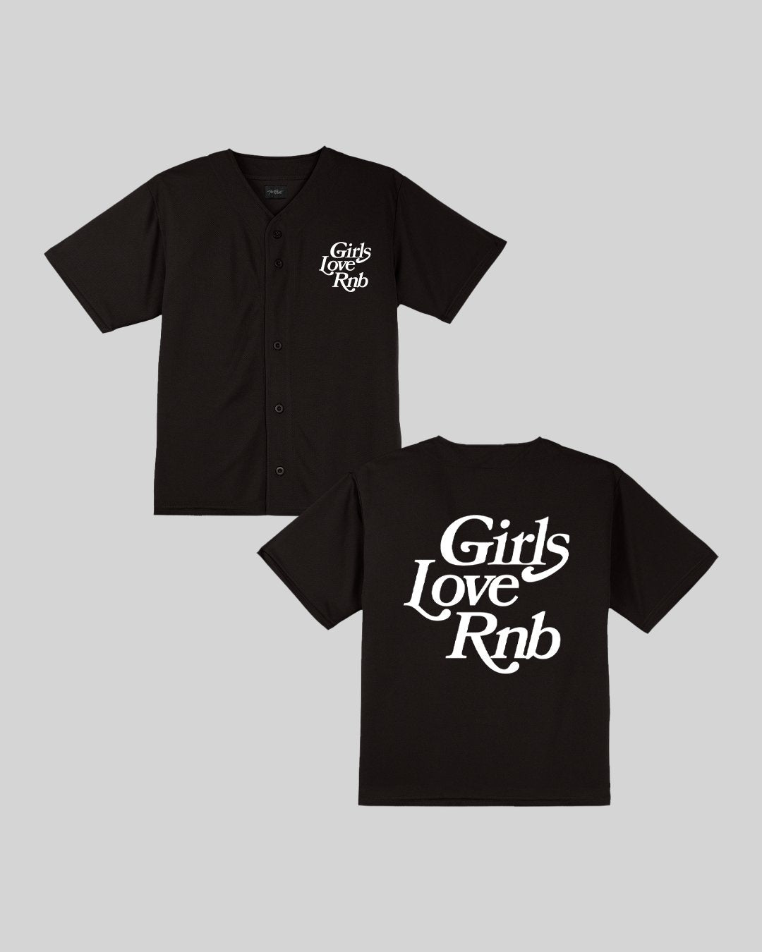 Girls Love Rnb V2 Black Cropped Baseball Jersey - trainofthoughtcollective