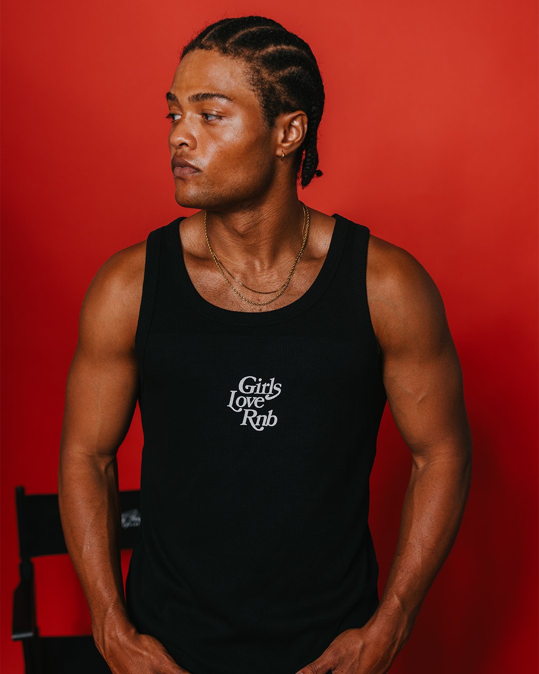 Girls Love Rnb V2 Black Men's Ribbed Tank Top - trainofthoughtcollective