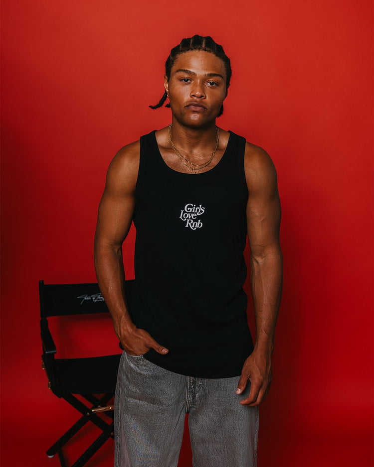 Girls Love Rnb V2 Black Men's Ribbed Tank Top - trainofthoughtcollective