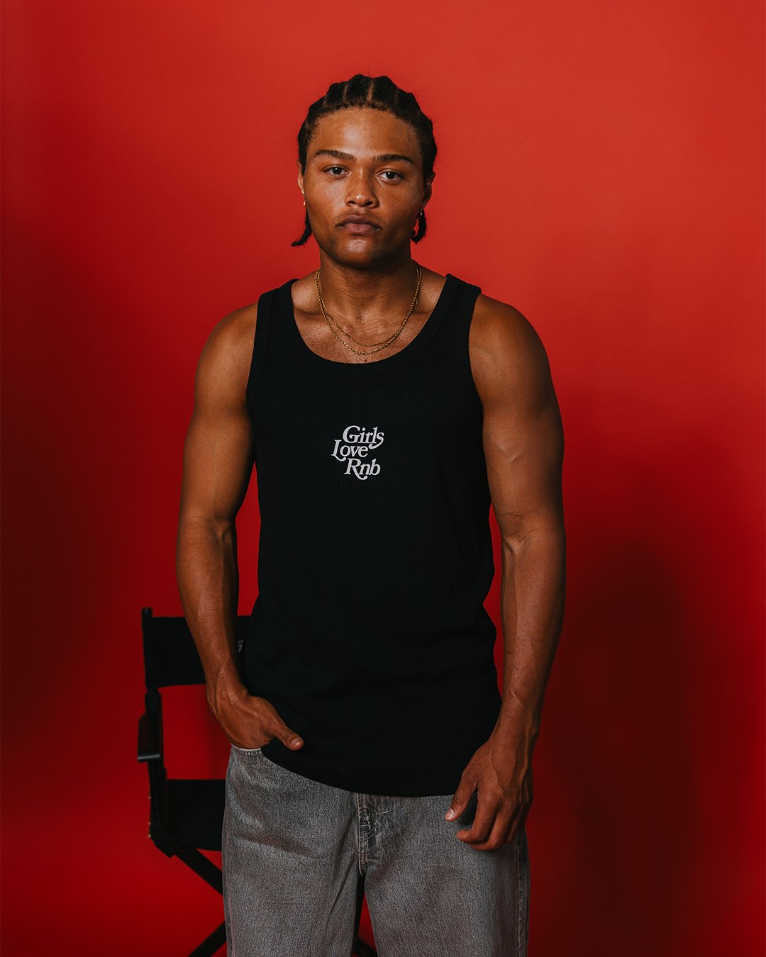 Girls Love Rnb V2 Black Men's Ribbed Tank Top - trainofthoughtcollective