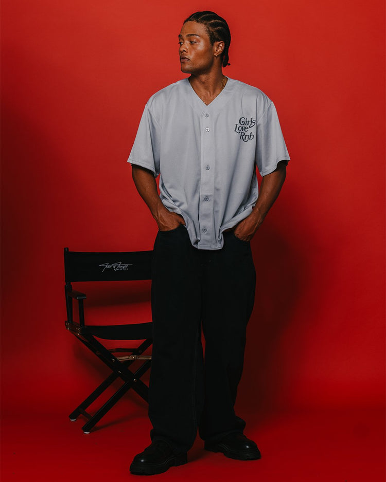 Girls Love Rnb V2 | Cropped Baseball Jersey - trainofthoughtcollective #color_silver