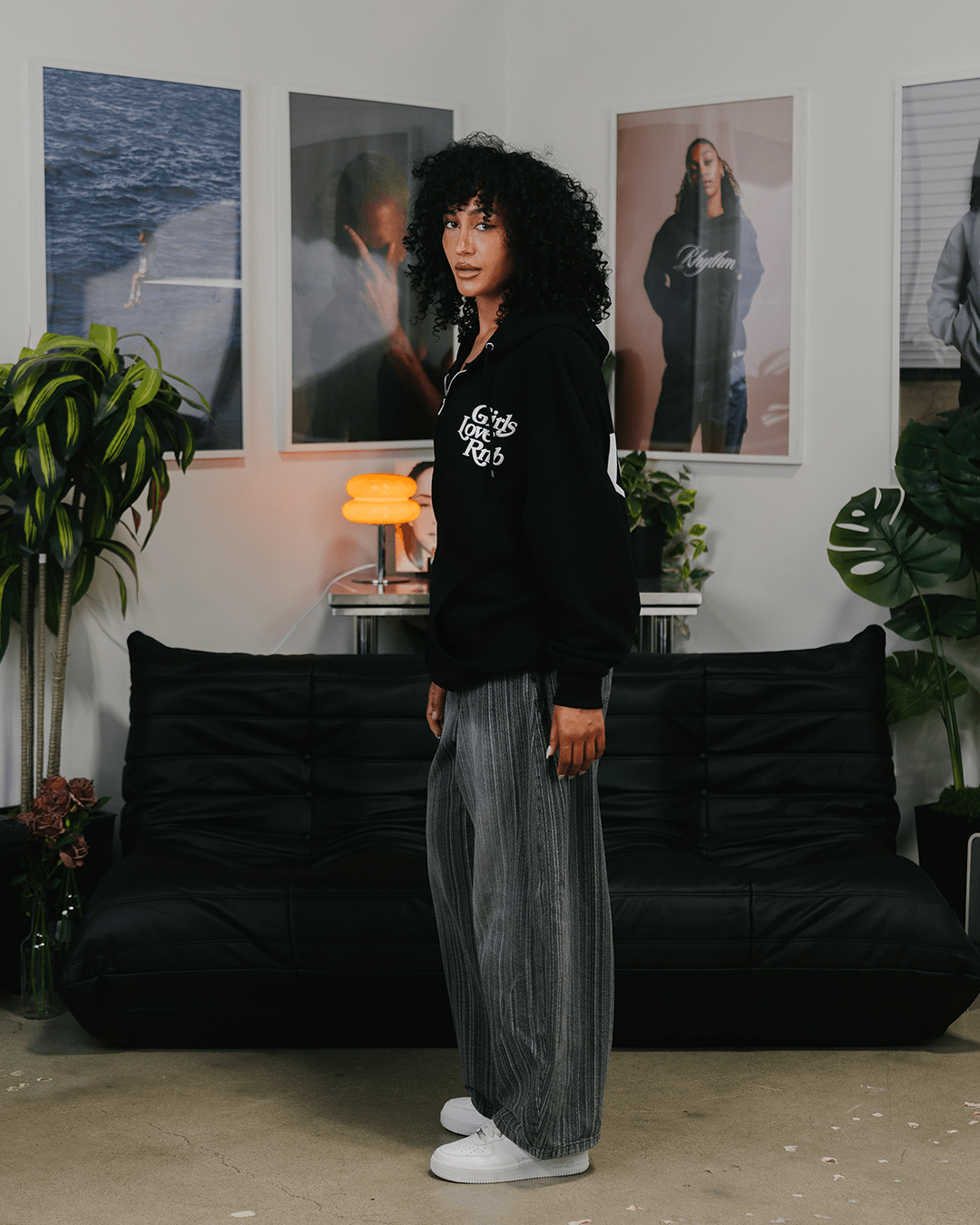 Girls Love Rnb V2 Full Zip Black Hoodie - trainofthoughtcollective