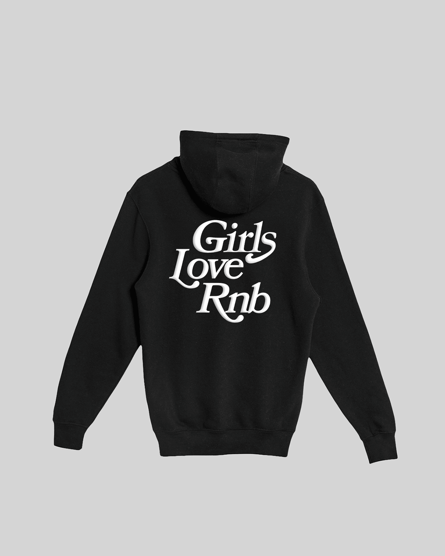 Girls Love Rnb V2 Full Zip Black Hoodie - trainofthoughtcollective