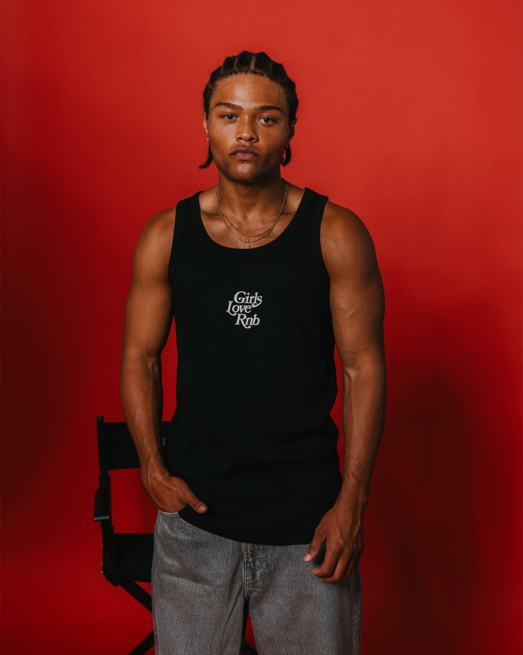 Girls Love Rnb V2 | Men's Ribbed Tank Top - trainofthoughtcollective
