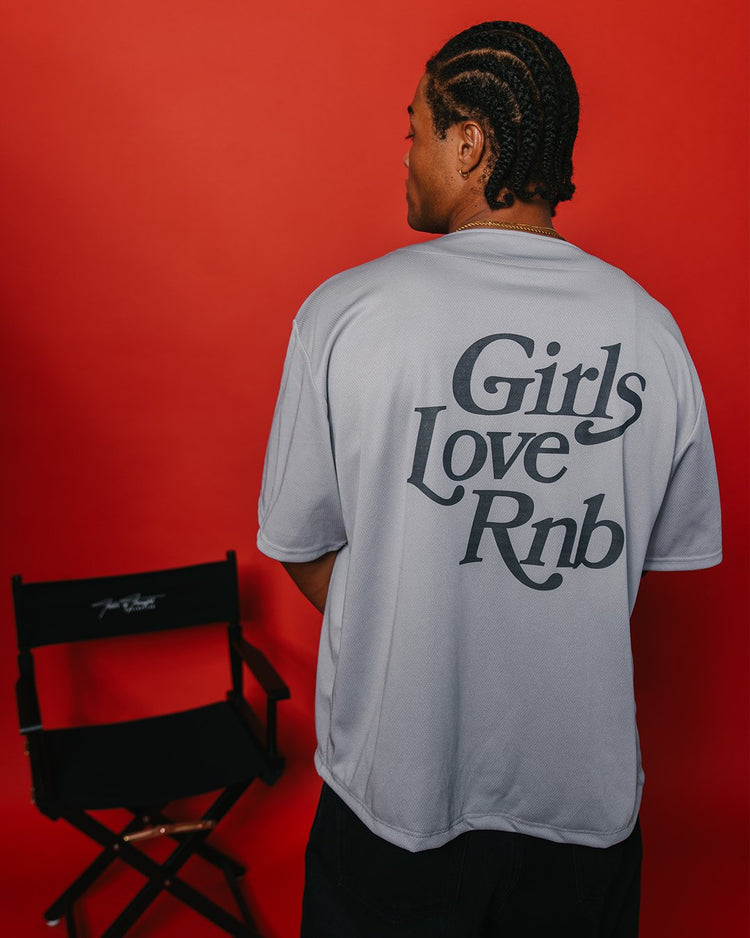 Girls Love Rnb V2 Silver Cropped Baseball Jersey - trainofthoughtcollective