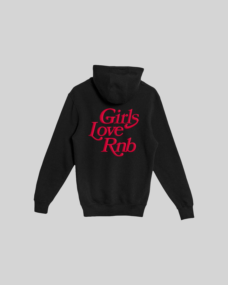 Girls Love Rnb V3 Full Zip Black Hoodie - trainofthoughtcollective