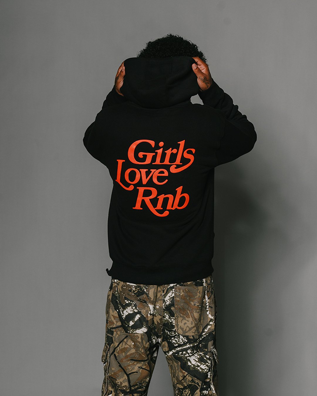 Girls Love Rnb V3 Full Zip Black Hoodie - trainofthoughtcollective