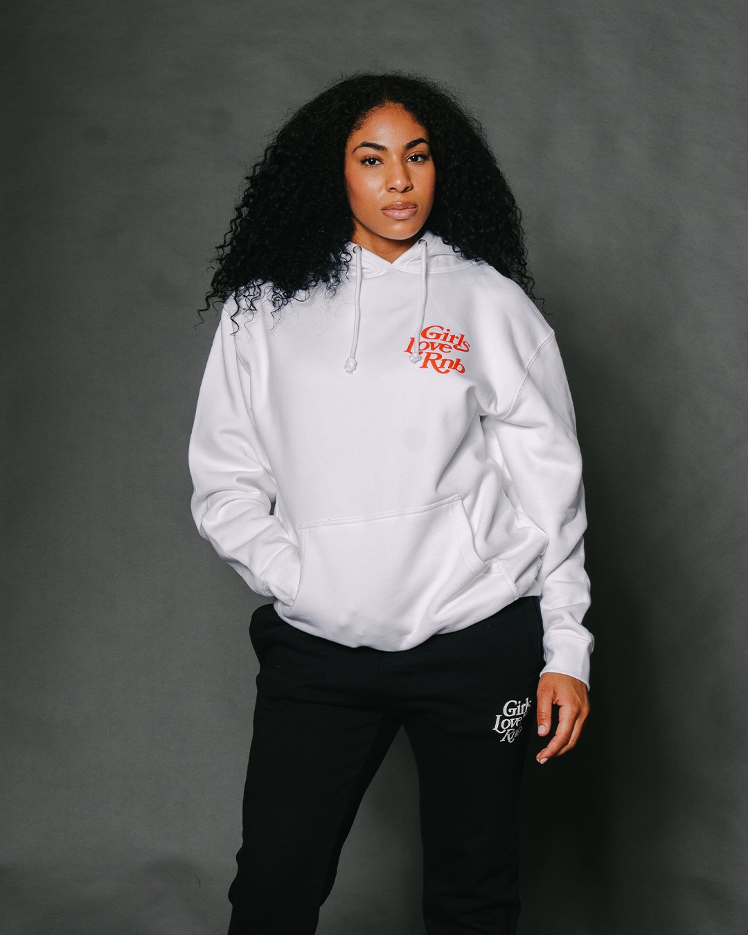 Girls Love Rnb White Hoodie - trainofthoughtcollective