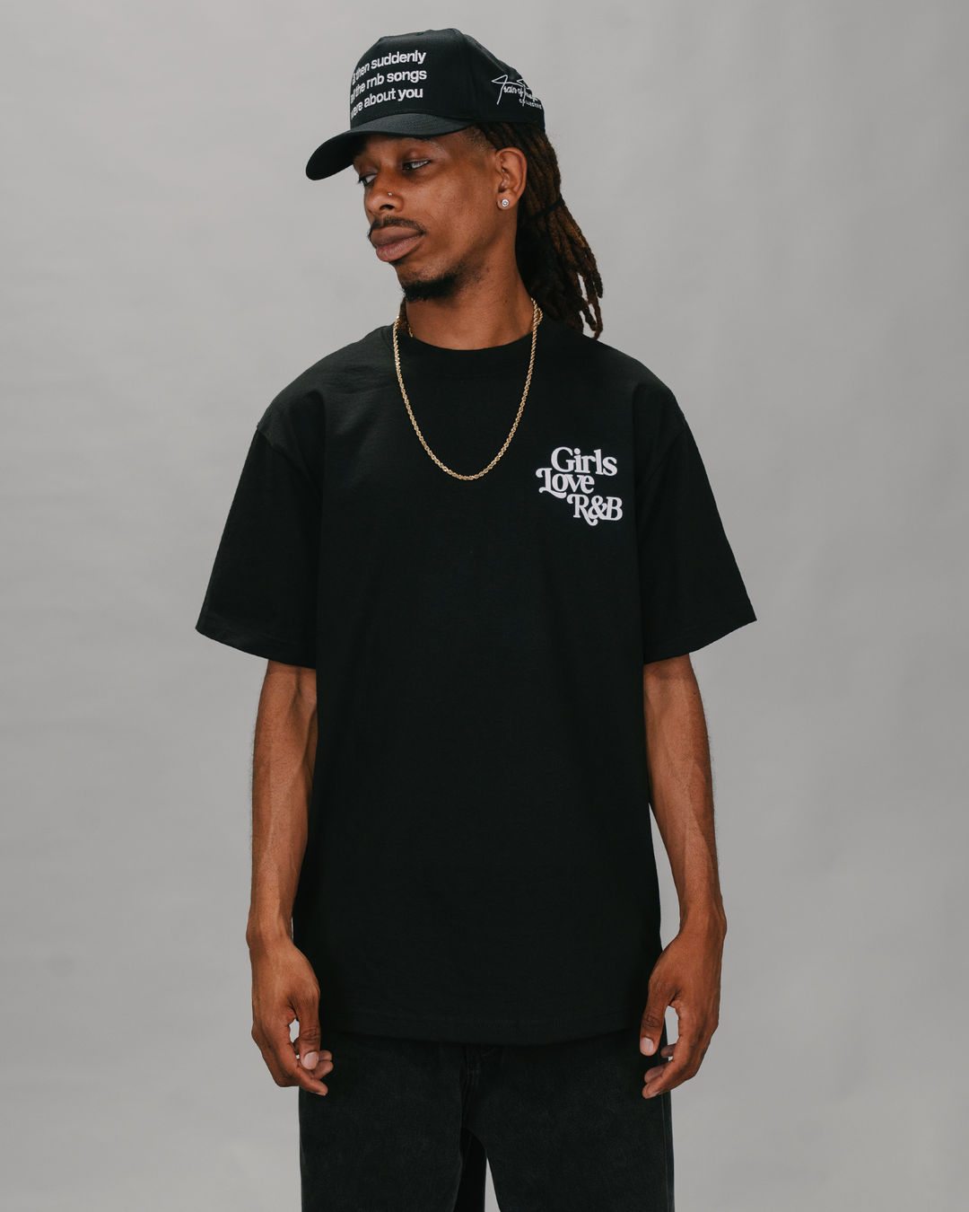 Girls Love R&amp;B V1 | Heavyweight Black Graphic Tee