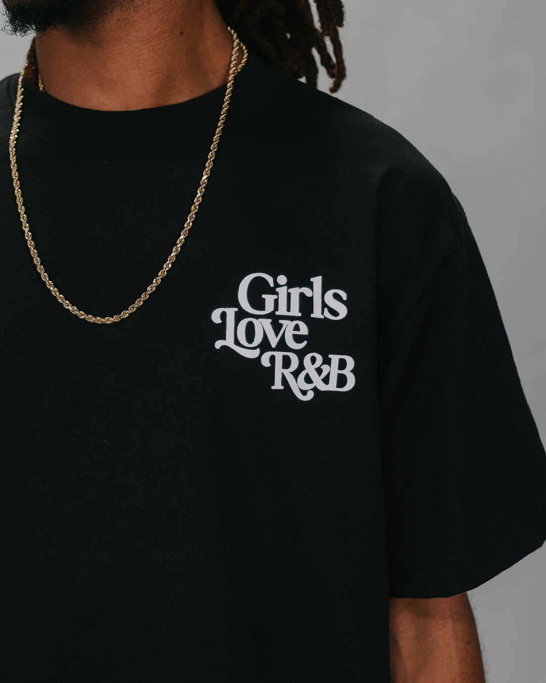 Girls Love R&amp;B V1 | Heavyweight Black Graphic Tee