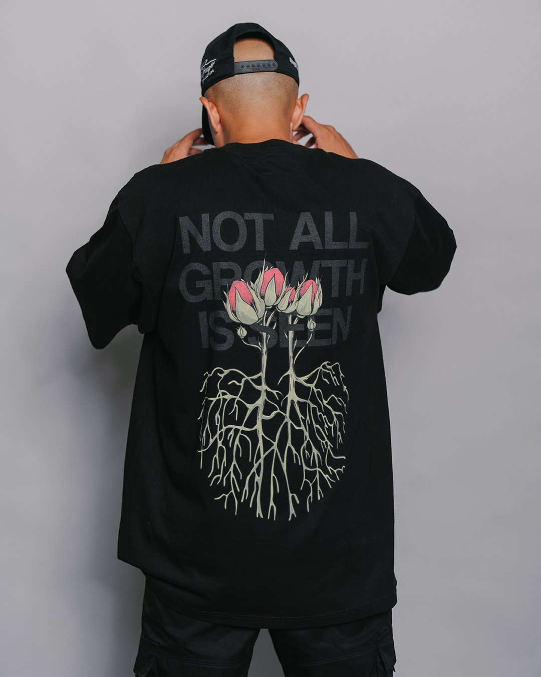 Growth Not Seen Black Tee – trainofthoughtcollective