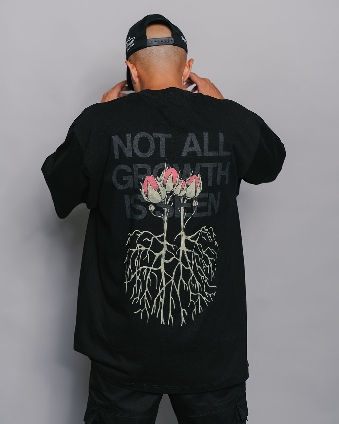 Growth Not Seen Black Tee - trainofthoughtcollective