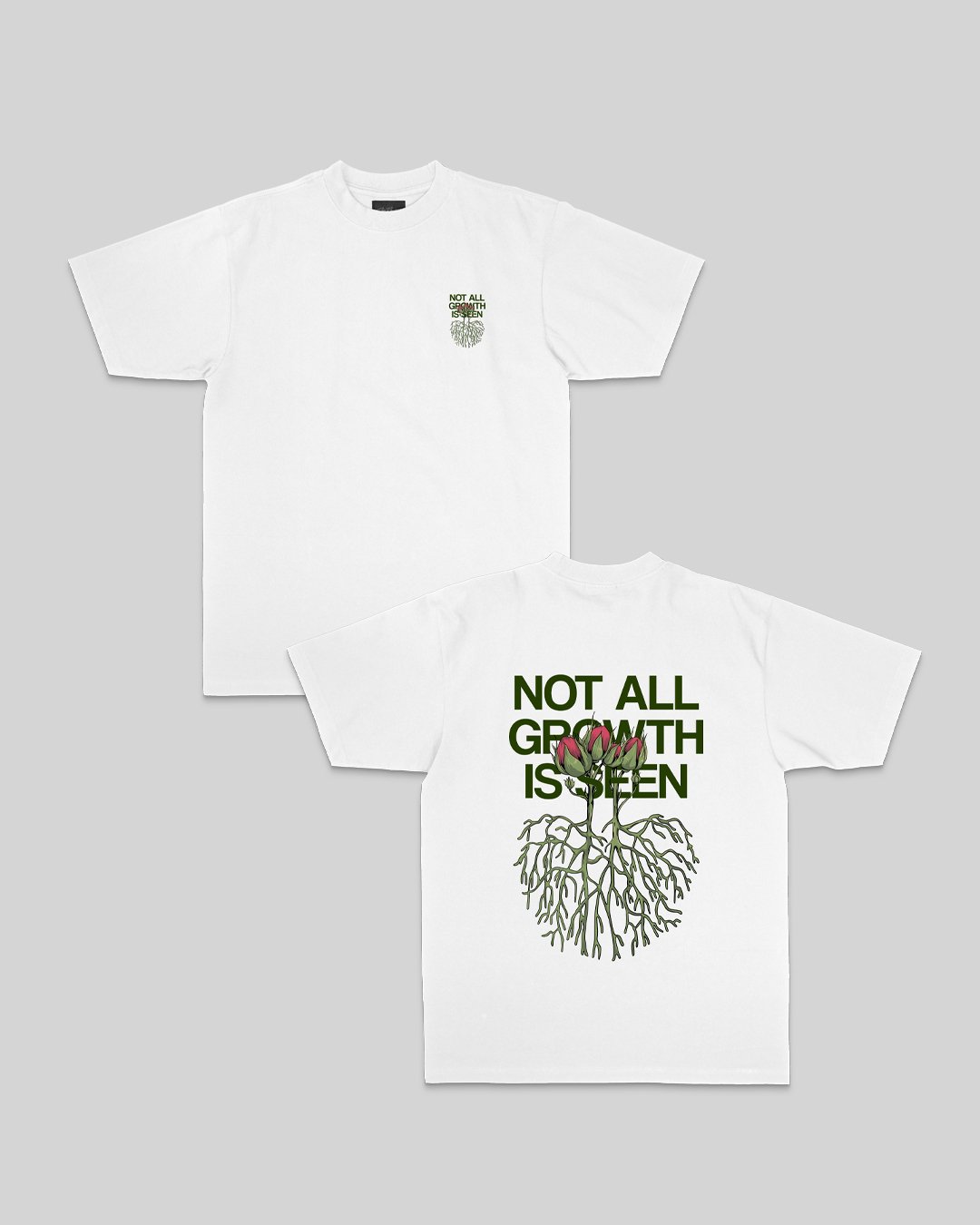 Growth Not Seen White Tee - trainofthoughtcollective