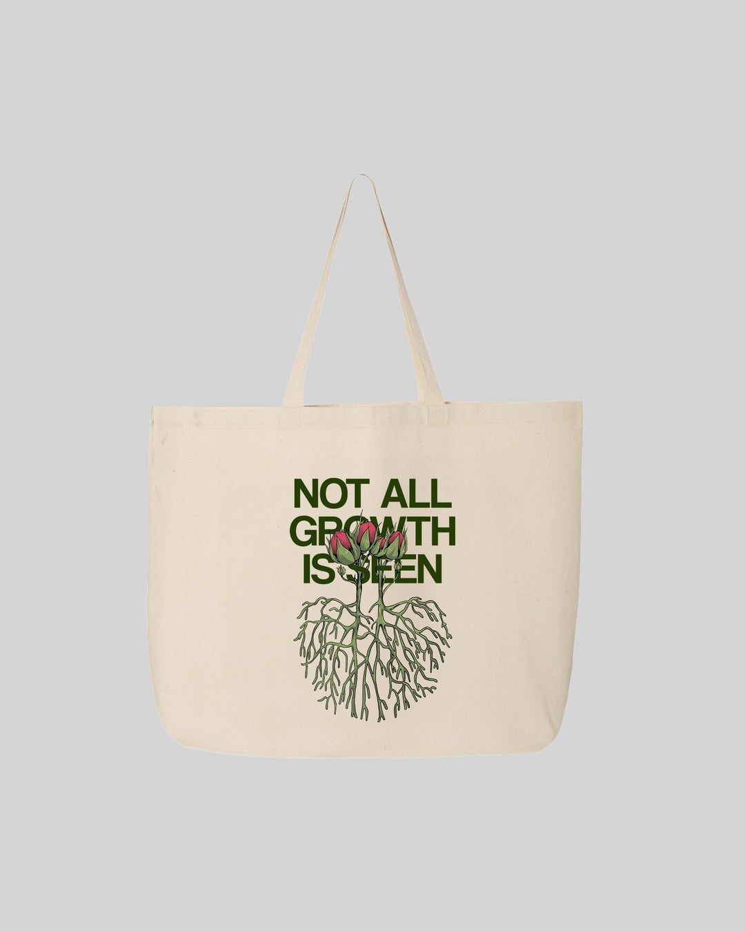 Growth Seen Canvas 24L Zippered Tote Bag - trainofthoughtcollective