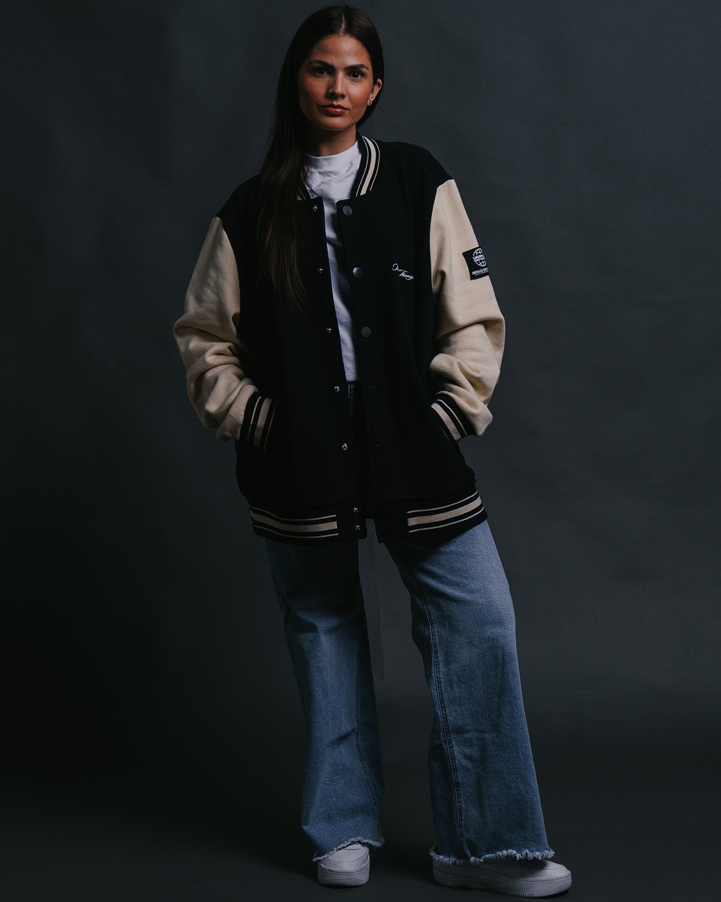 Guardian Rose Black Letterman Jacket - trainofthoughtcollective