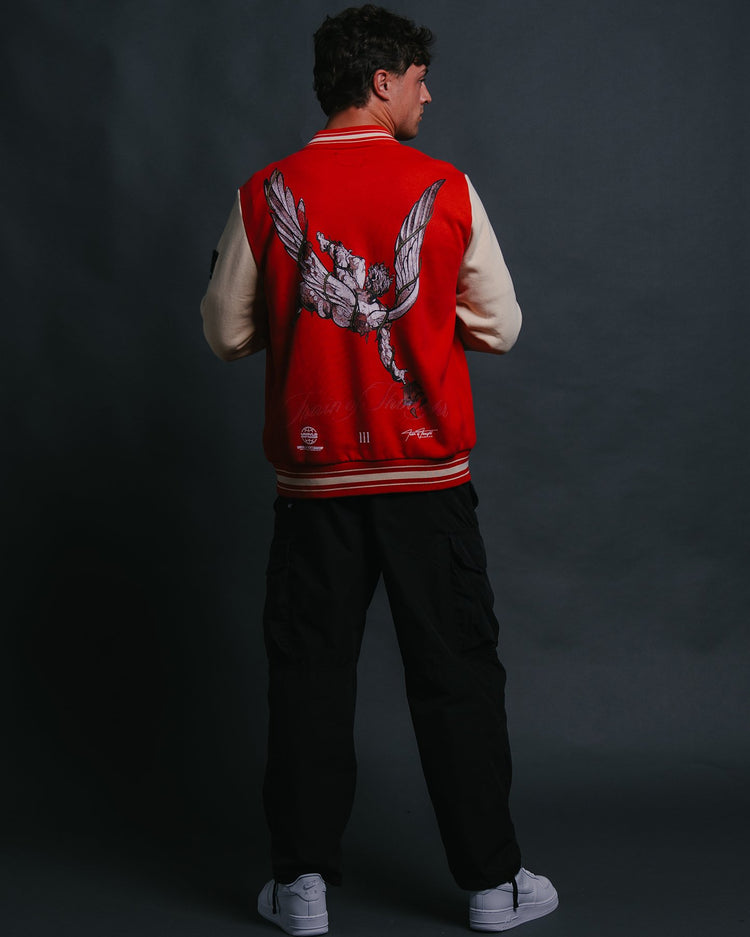 Guardian Rose Red Letterman Jacket - trainofthoughtcollective