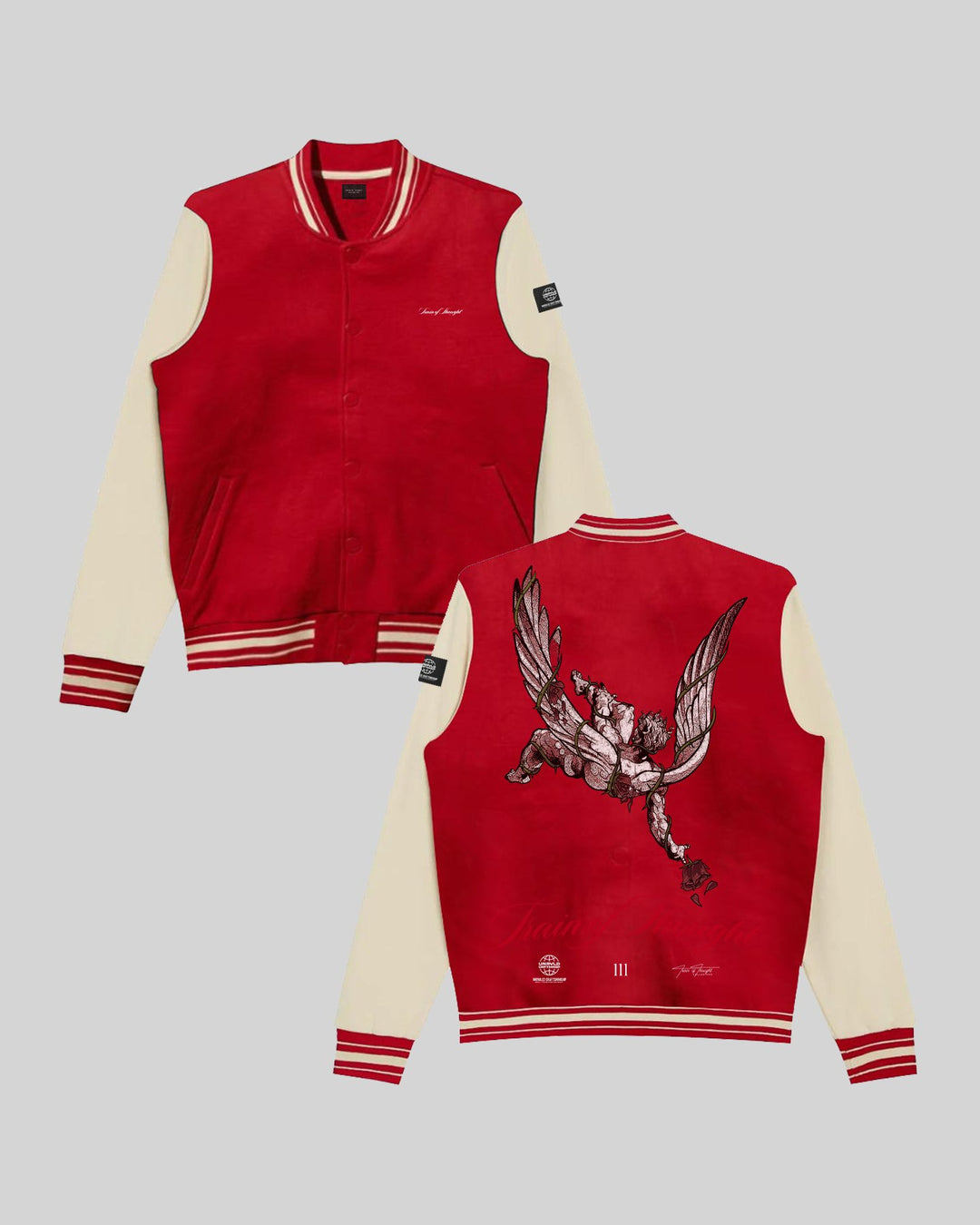 Guardian Rose Red Letterman Jacket - trainofthoughtcollective