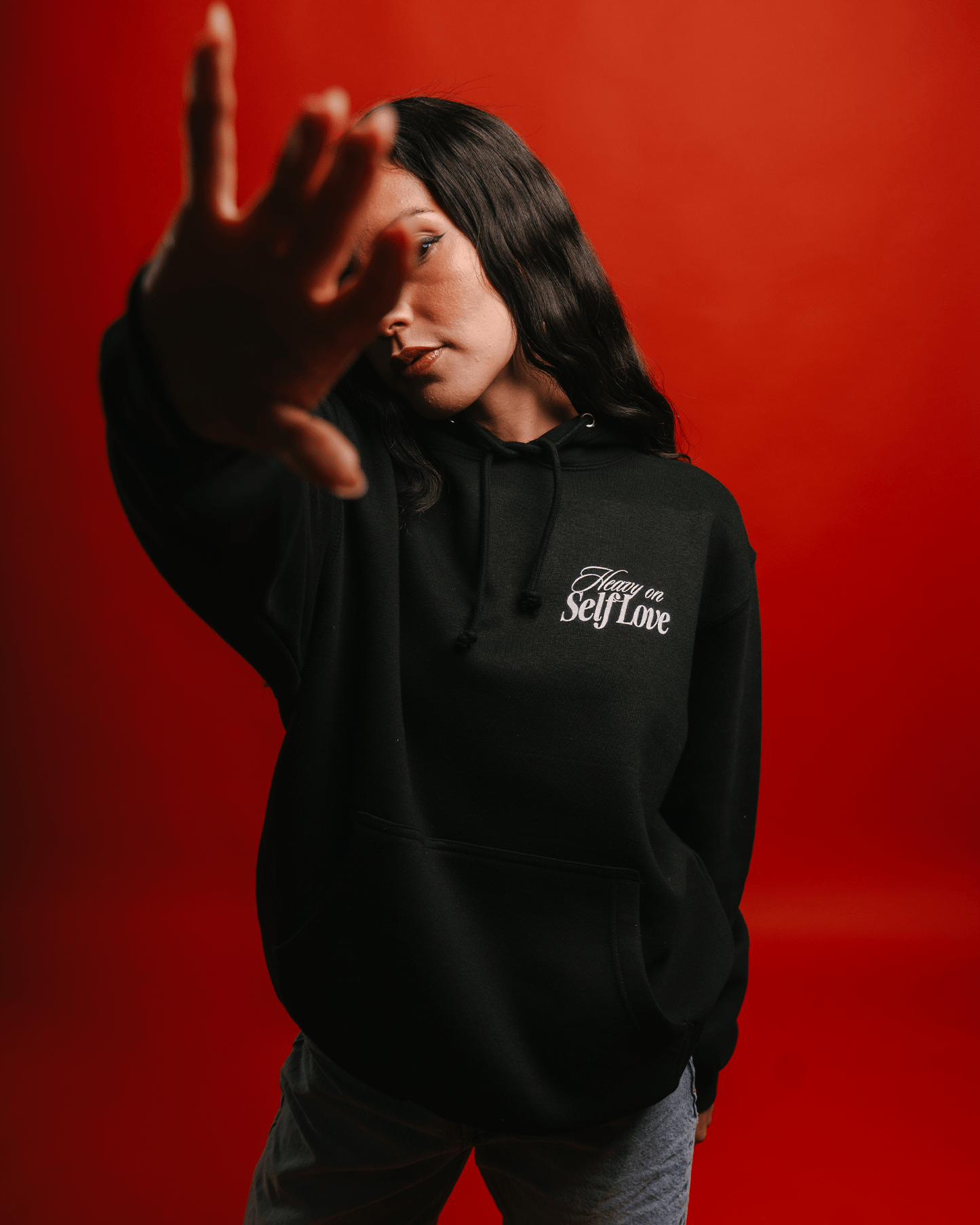 Heavy On Self Love Black Hoodie - trainofthoughtcollective