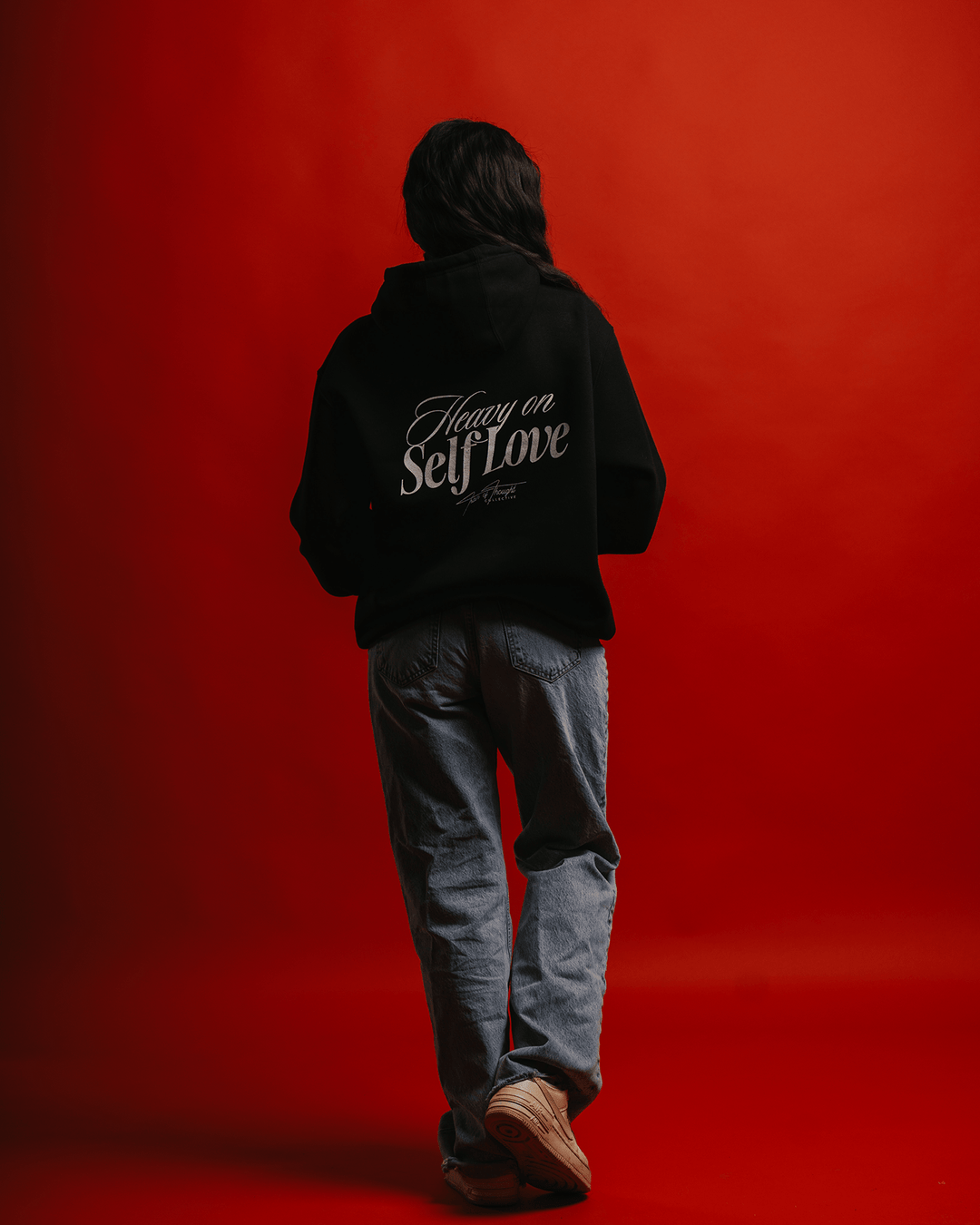 Heavy On Self Love Black Hoodie - trainofthoughtcollective