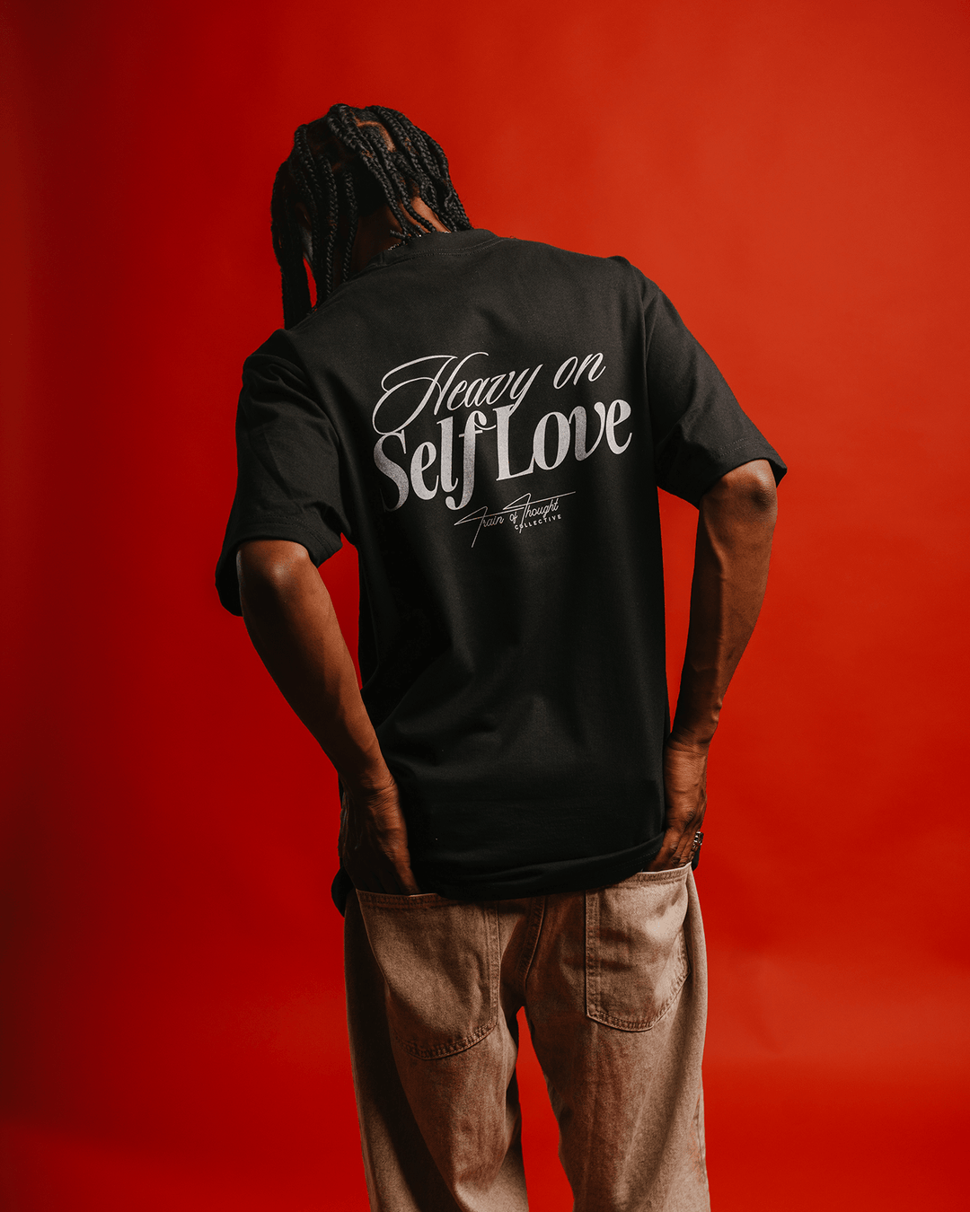 Heavy On Self Love Black Tee - trainofthoughtcollective