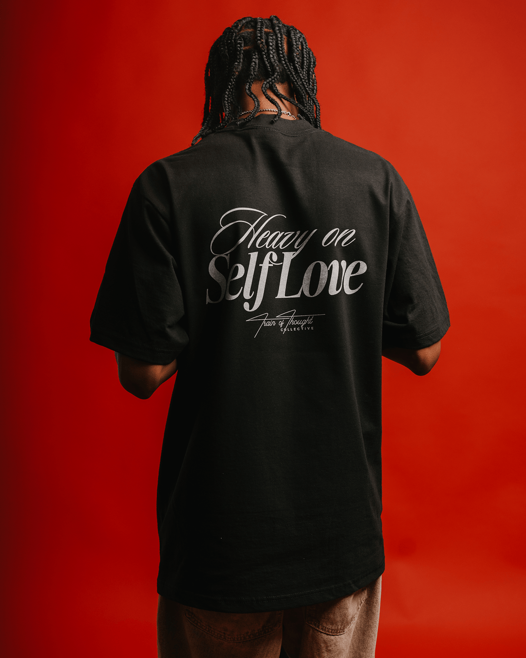 Heavy On Self Love Black Tee - trainofthoughtcollective
