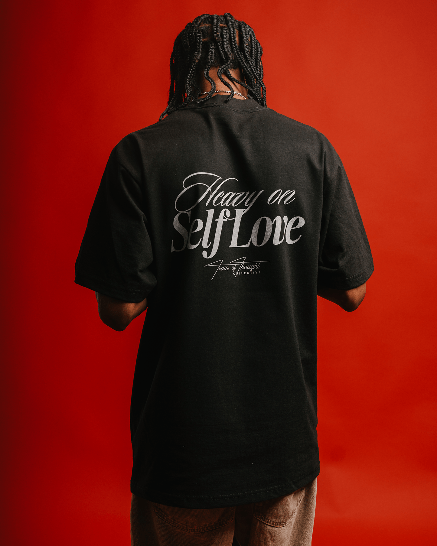 Heavy On Self Love Black Tee - trainofthoughtcollective