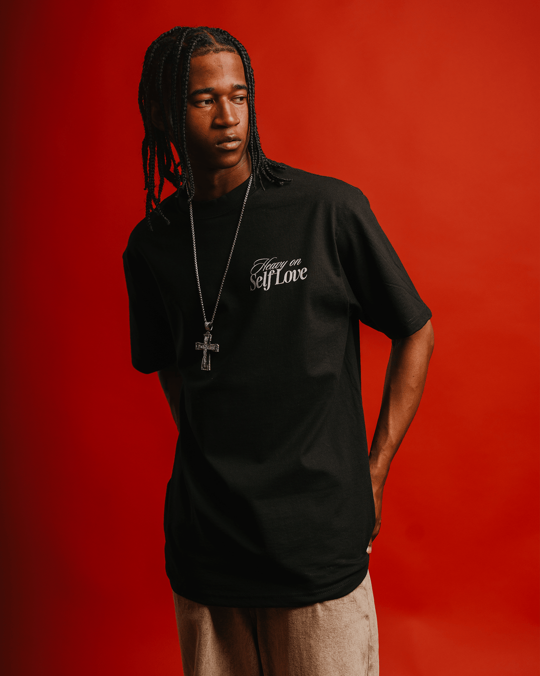 Heavy On Self Love Black Tee - trainofthoughtcollective