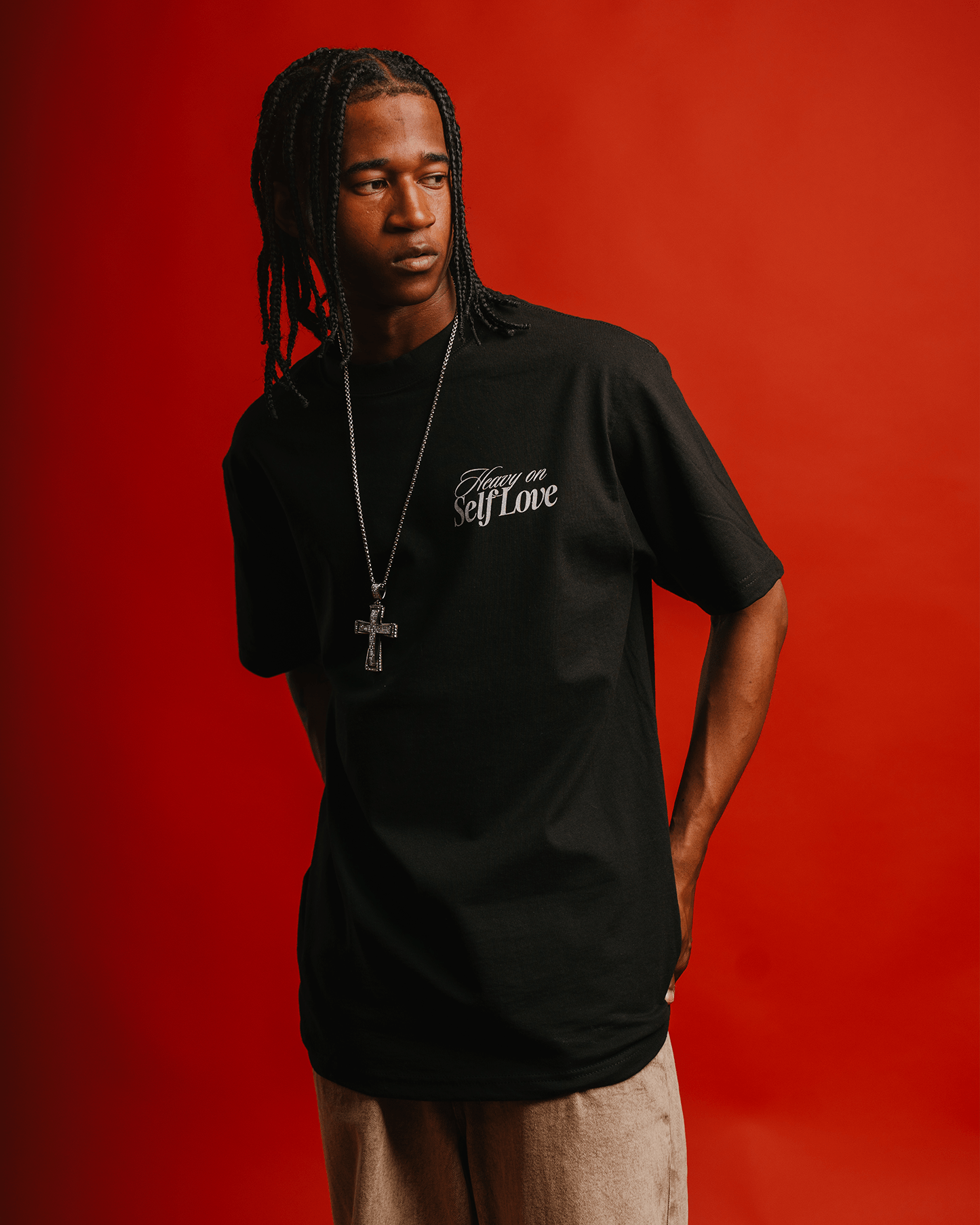 Heavy On Self Love Black Tee - trainofthoughtcollective