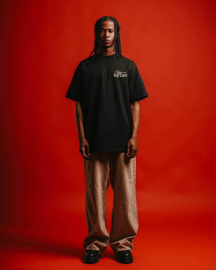 Heavy On Self Love Black Tee - trainofthoughtcollective